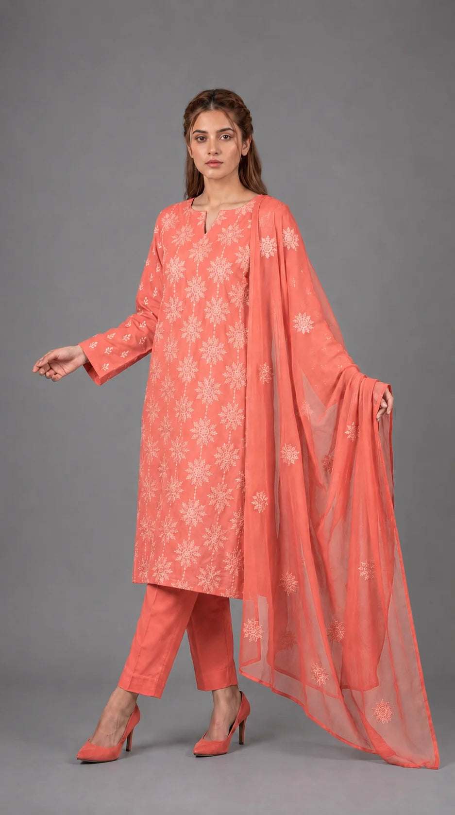 Lawn Suit 3 Piece Unstitched Embroidered – AJC-BB007