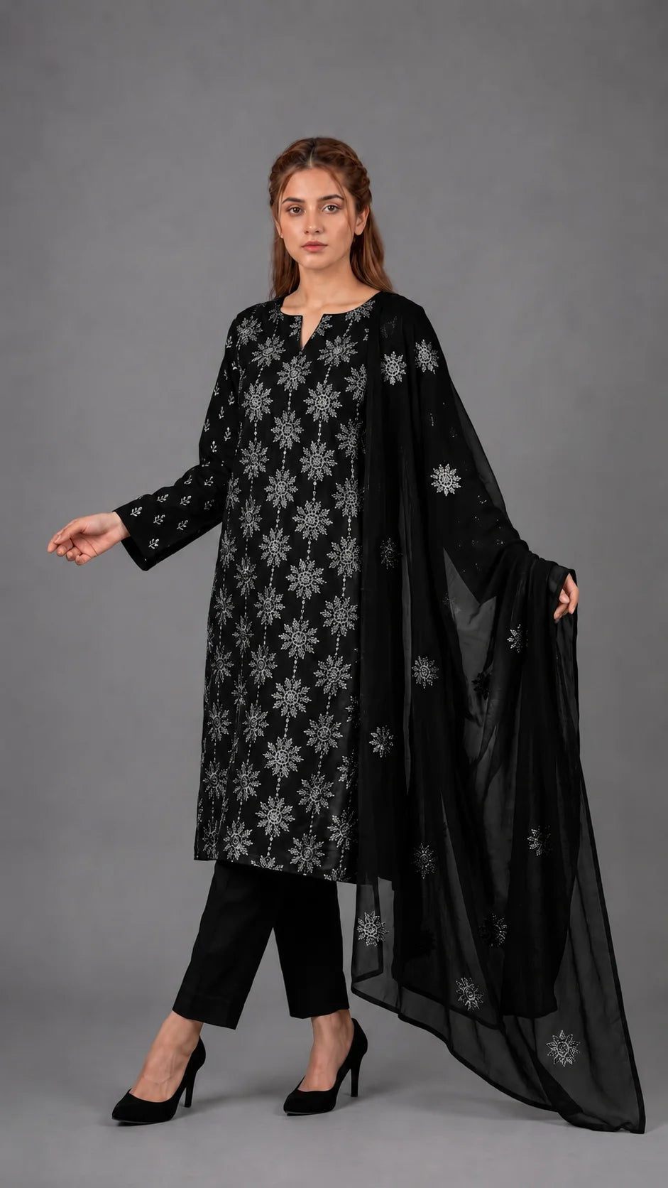 Lawn Suit 3 Piece Unstitched Embroidered – AJC-BB007