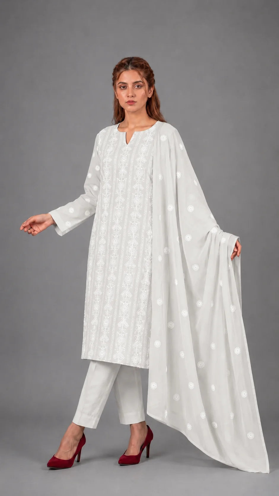Lawn Suit 3 Piece Unstitched Embroidered – AJC-BB151