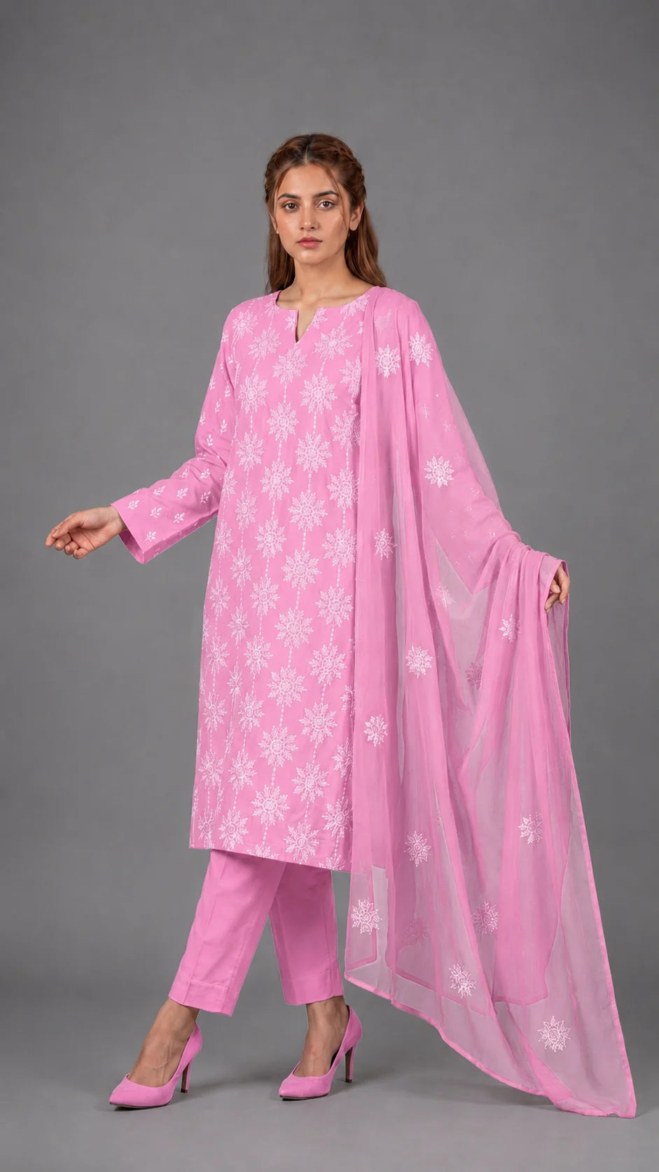 Lawn Suit 3 Piece Unstitched Embroidered – AJC-BB007