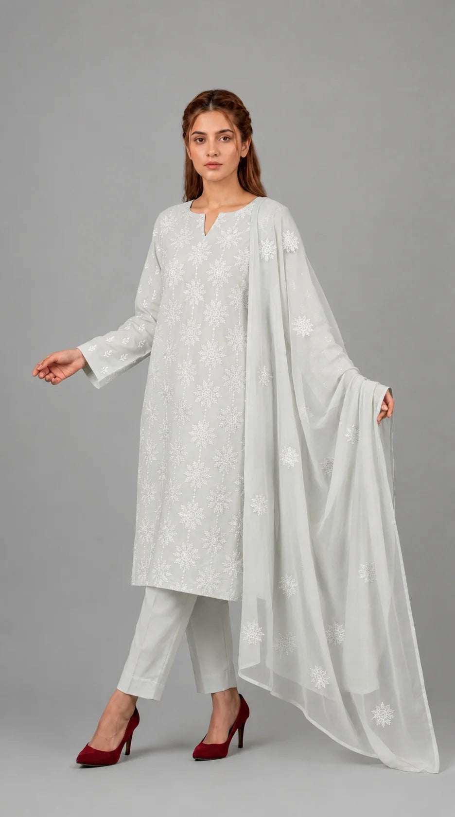 Lawn Suit 3 Piece Unstitched Embroidered – AJC-BB007