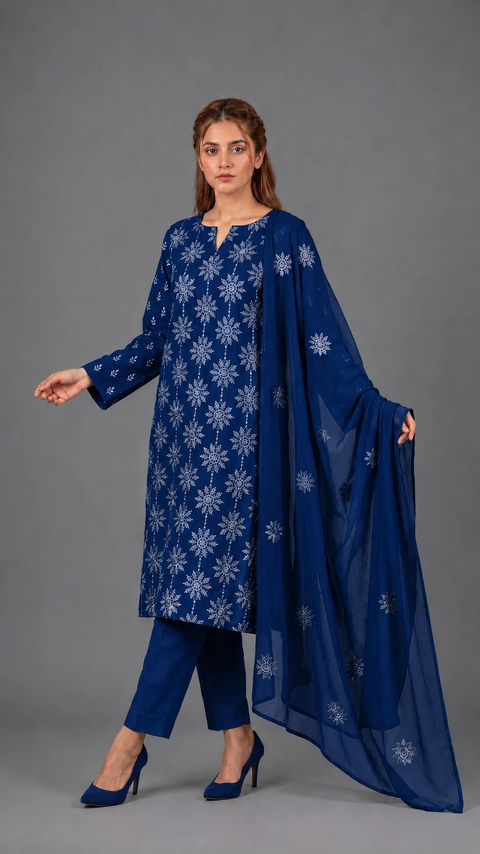 Lawn Suit 3 Piece Unstitched Embroidered – AJC-BB007