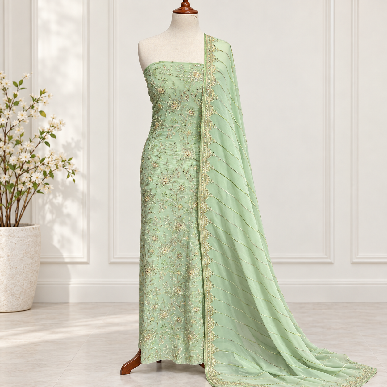 Embroidered Chiffon 2 Piece Side Bazoo (19)