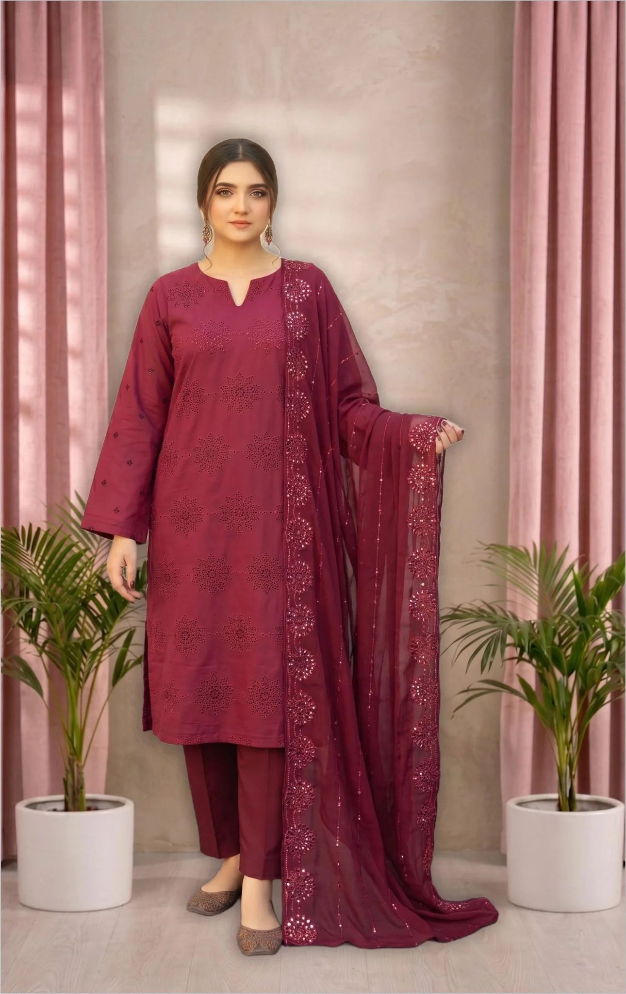 Lawn Suit 3 Piece Unstitched Embroidered – AJC-BB07