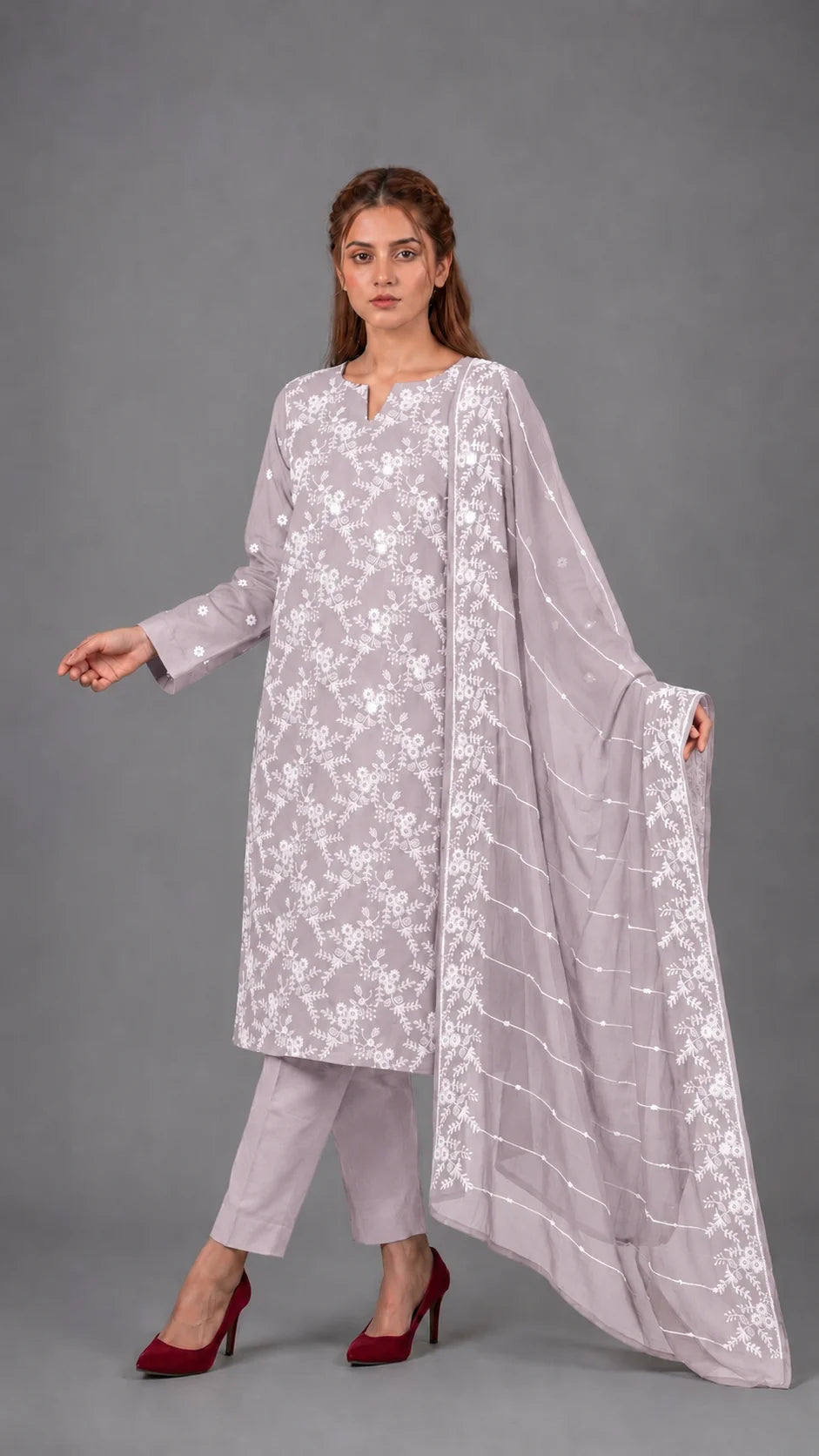 Lawn Suit 3 Piece Unstitched Embroidered – AJC-BB129