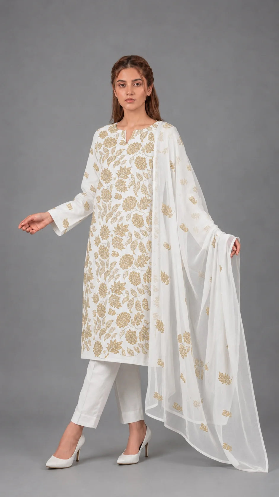 Lawn Suit 3 Piece Unstitched Embroidered – AJC-BB157