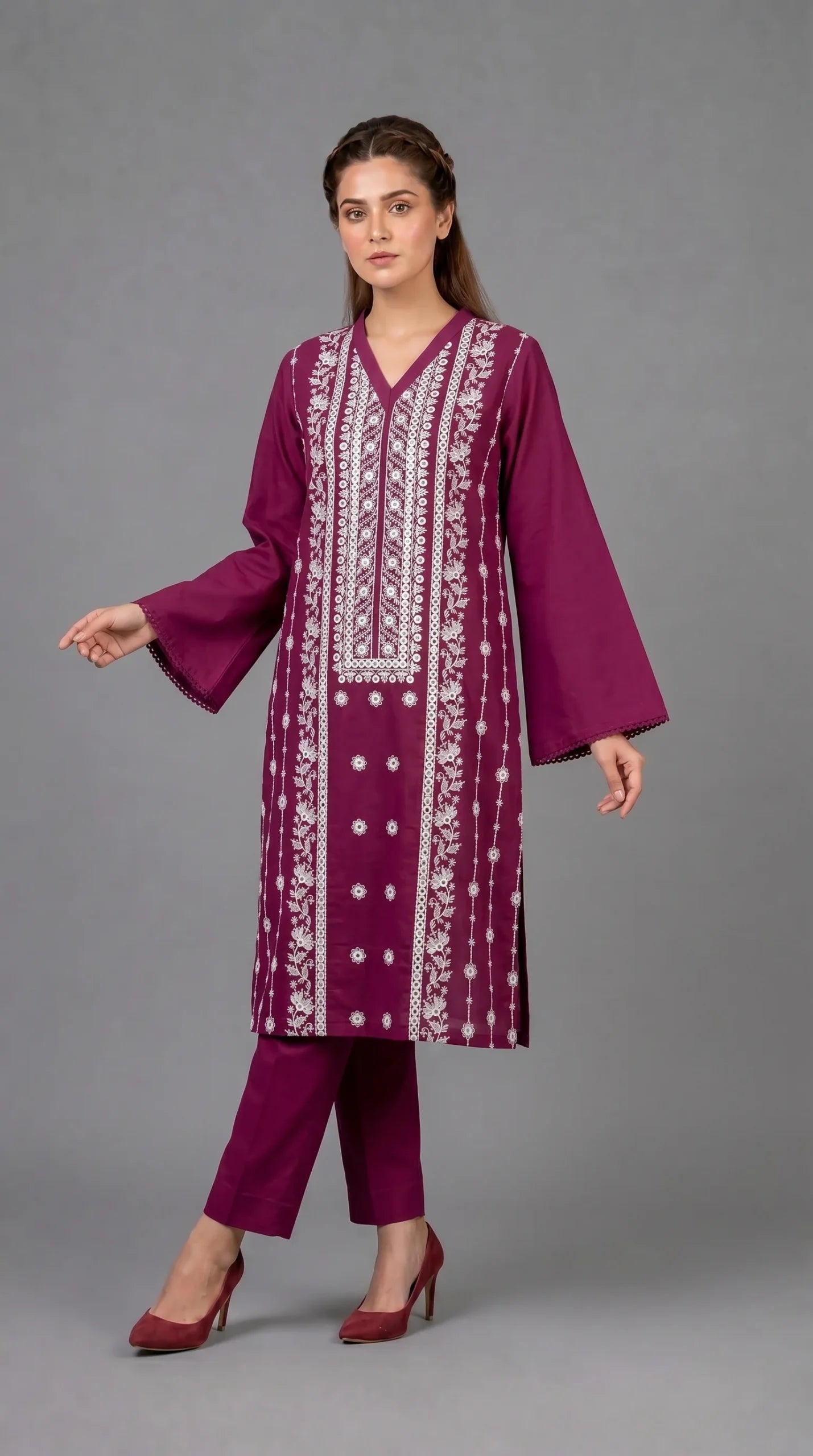 Lawn Suit 2 Piece Unstitched Embroidered – AJC-TP226