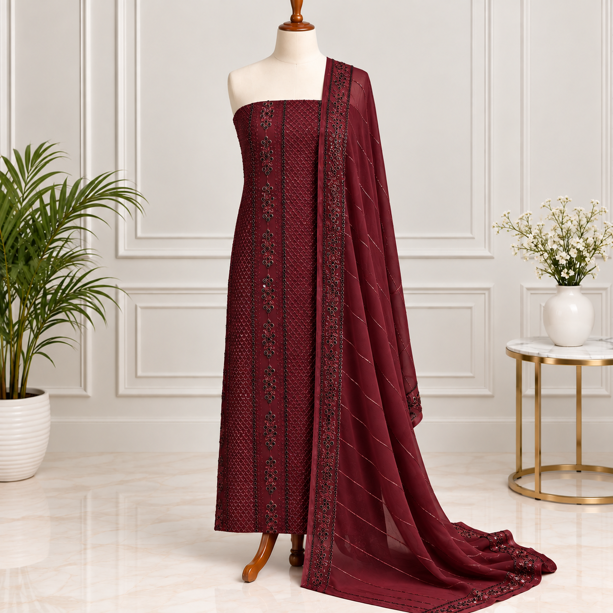 Embroidered Chiffon 2 Piece Side Bazoo (23)