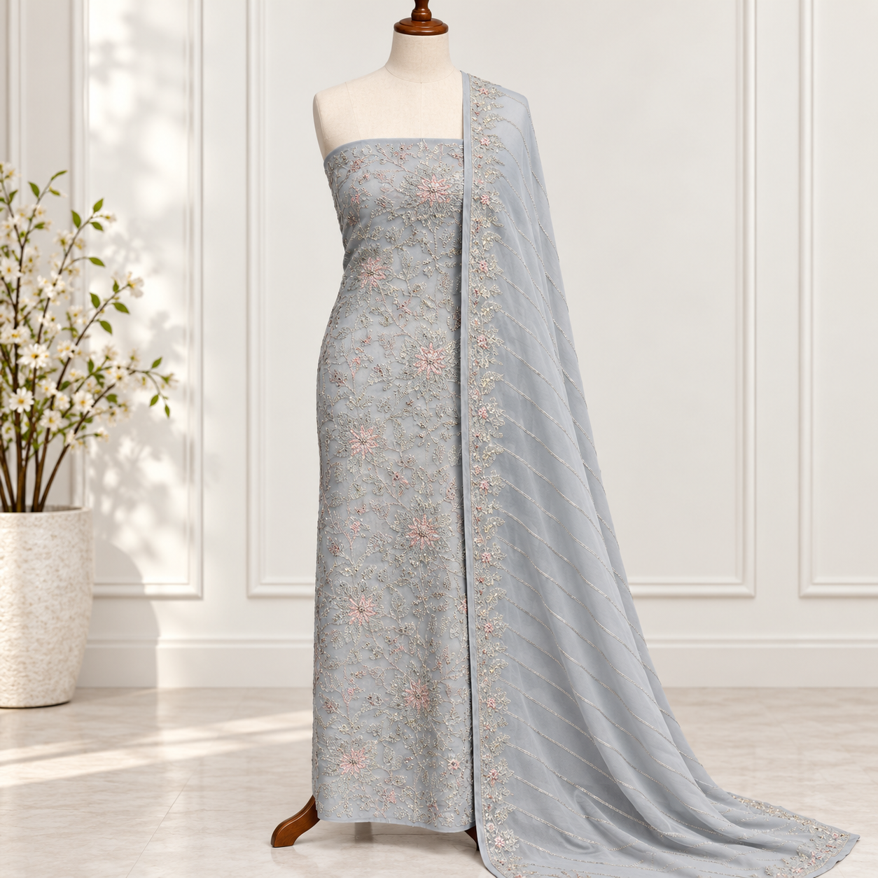 Embroidered Chiffon 2 Piece Side Bazoo (17)