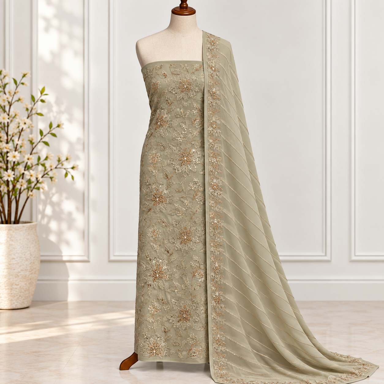 Embroidered Chiffon 2 Piece Side Bazoo (15)