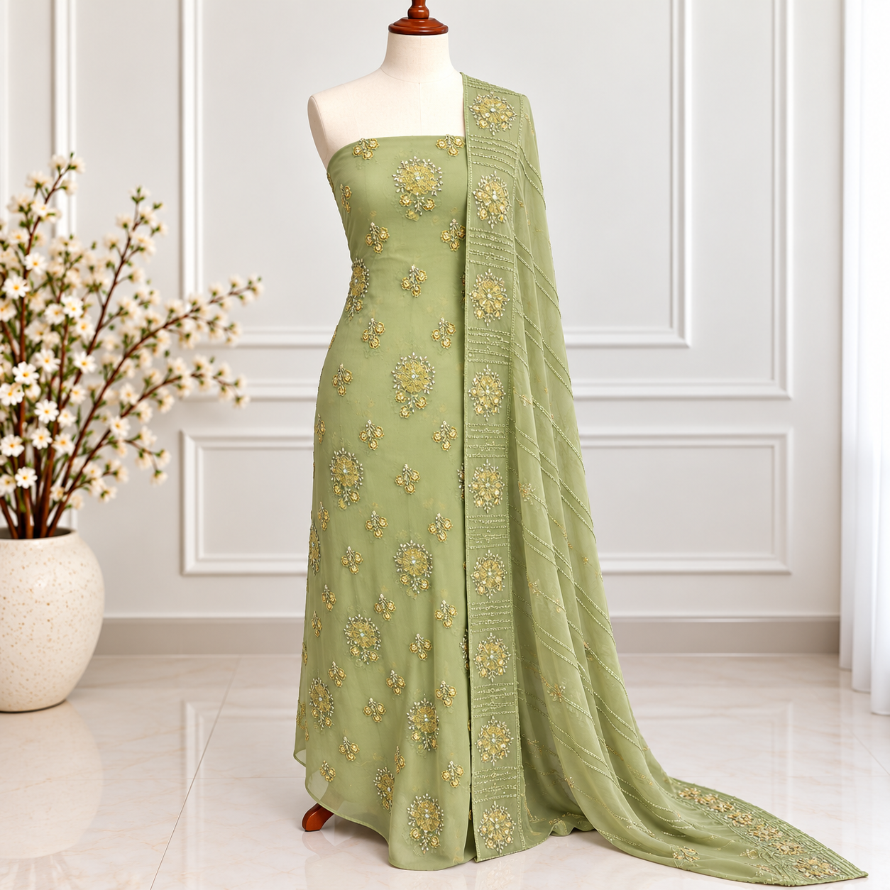 Embroidered Chiffon 2 Piece (08)