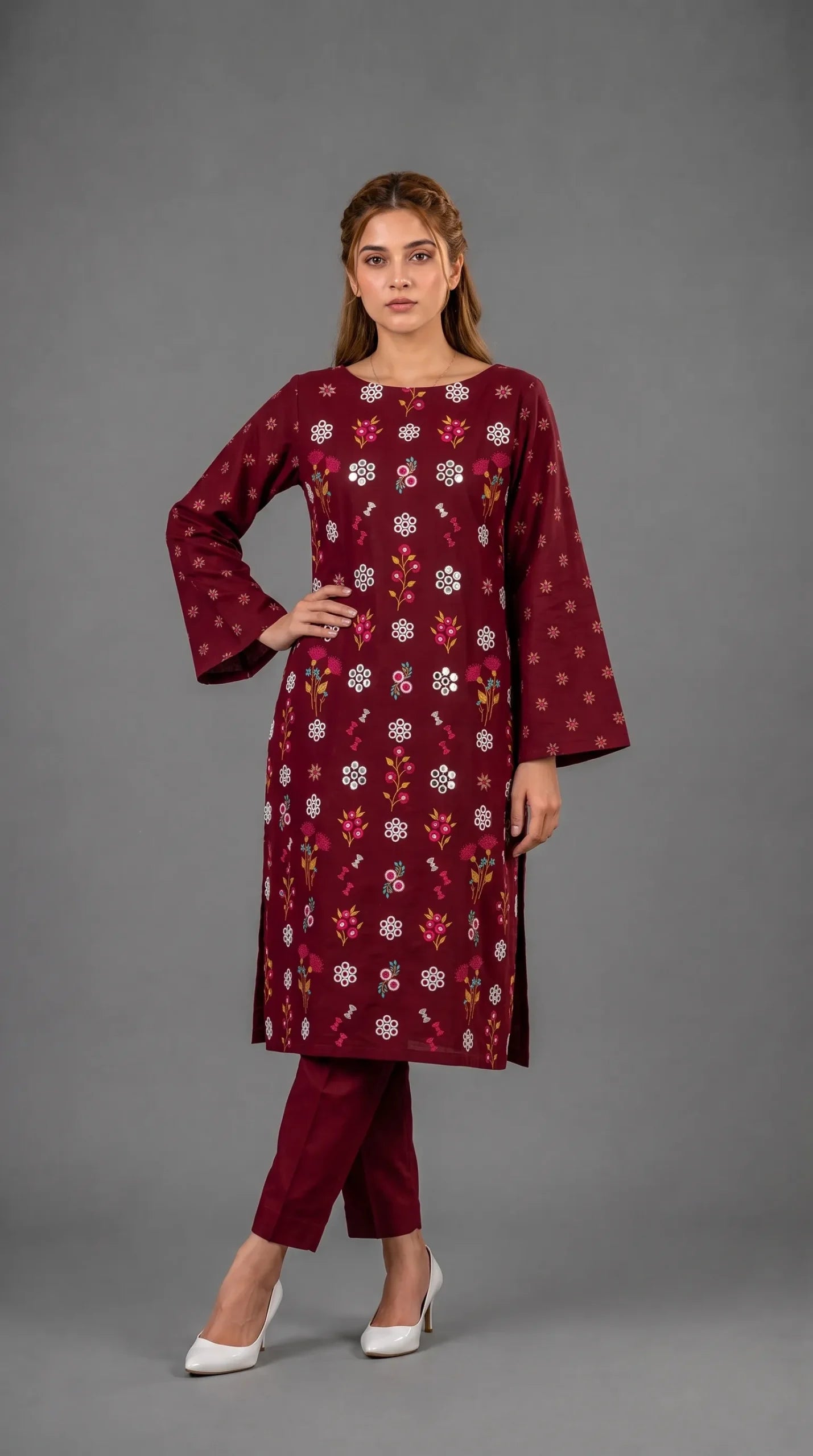 Lawn 2 Piece Unstitched Embroidered Suit AJC-TP639