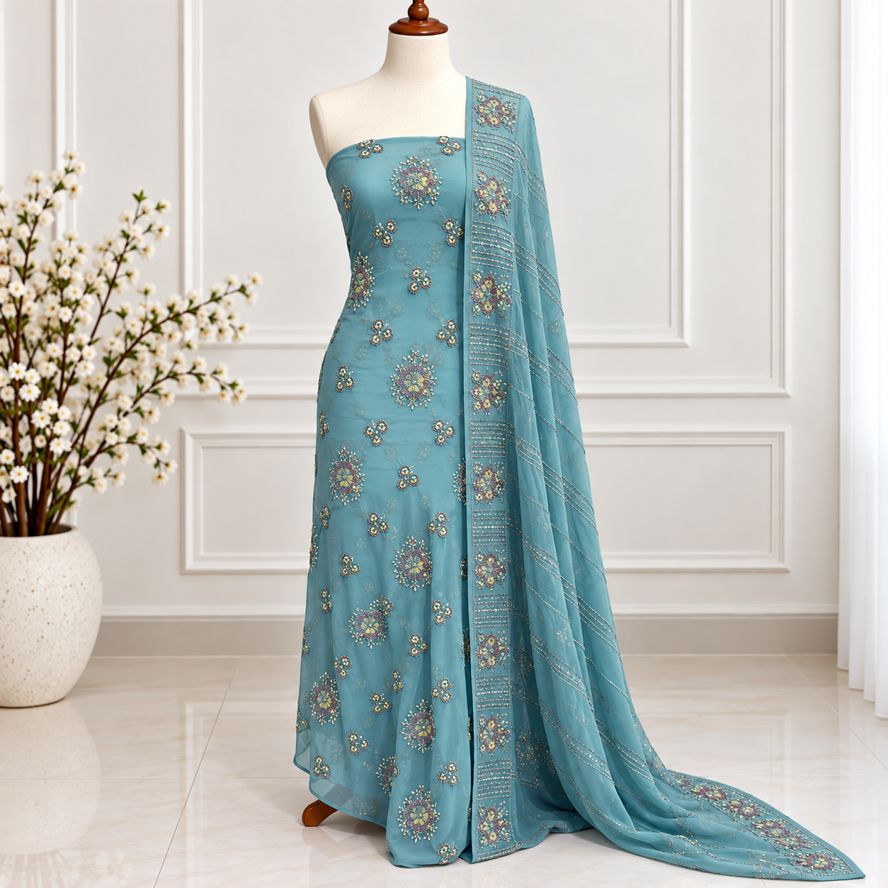 Embroidered Chiffon 2 Piece (10)