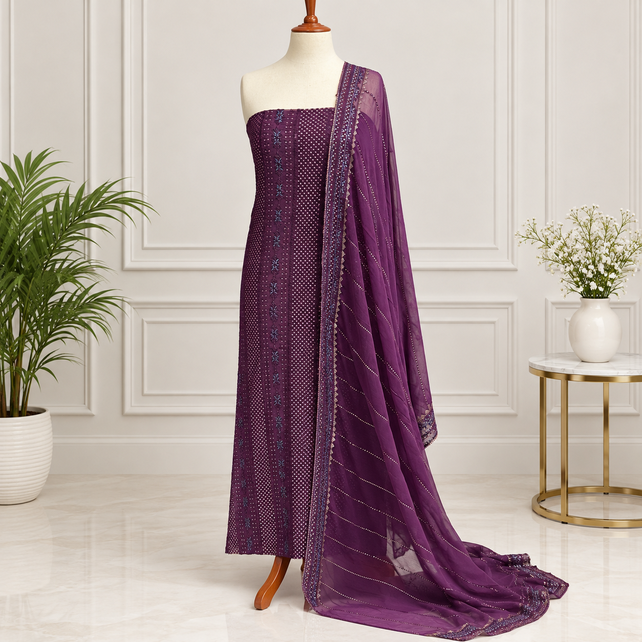 Embroidered Chiffon 2 Piece Side Bazoo (28)