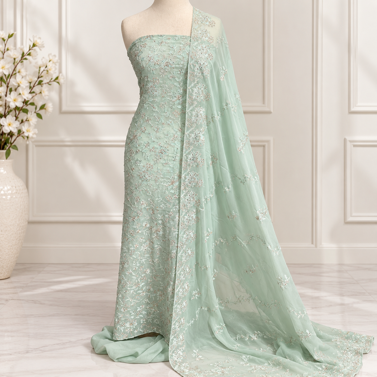 Embroidered Chiffon 2 Piece (07)