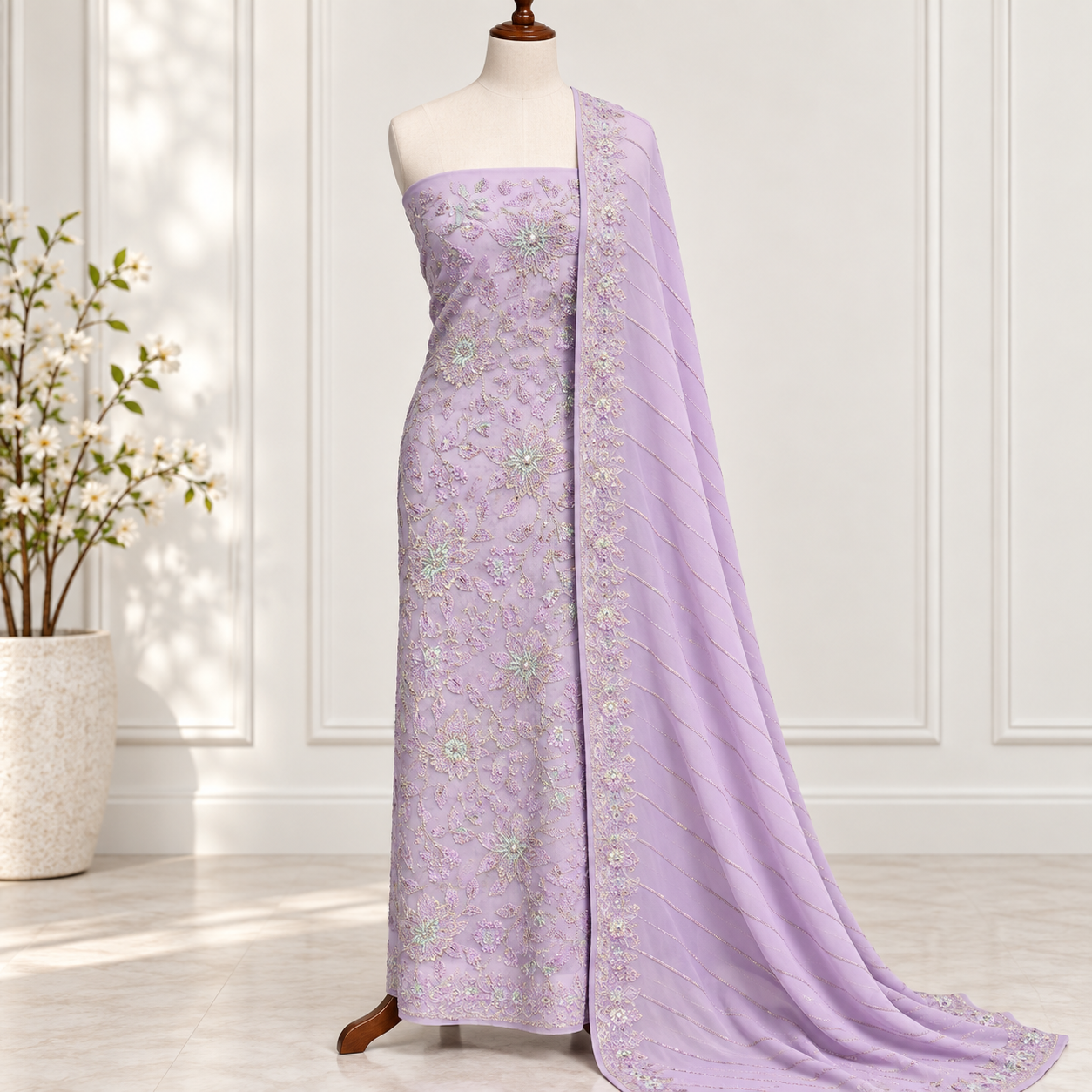 Embroidered Chiffon 2 Piece Side Bazoo (18)