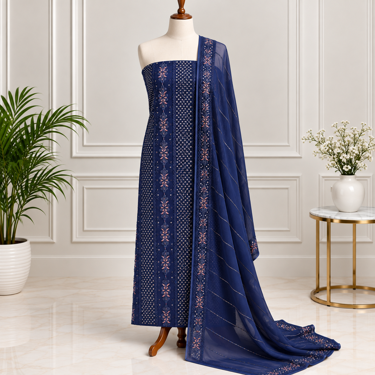Embroidered Chiffon 2 Piece Side Bazoo (20)