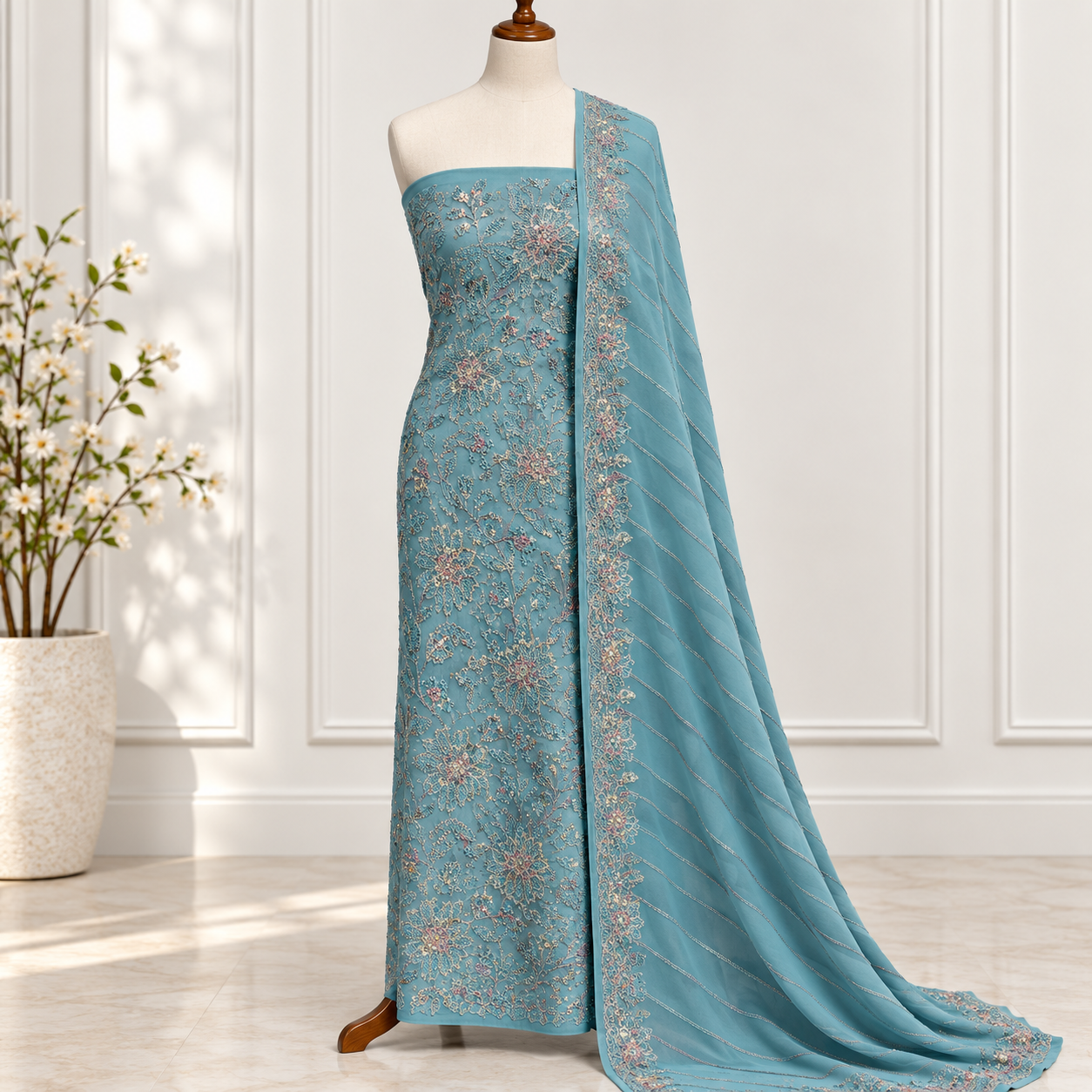 Embroidered Chiffon 2 Piece Side Bazoo (16)