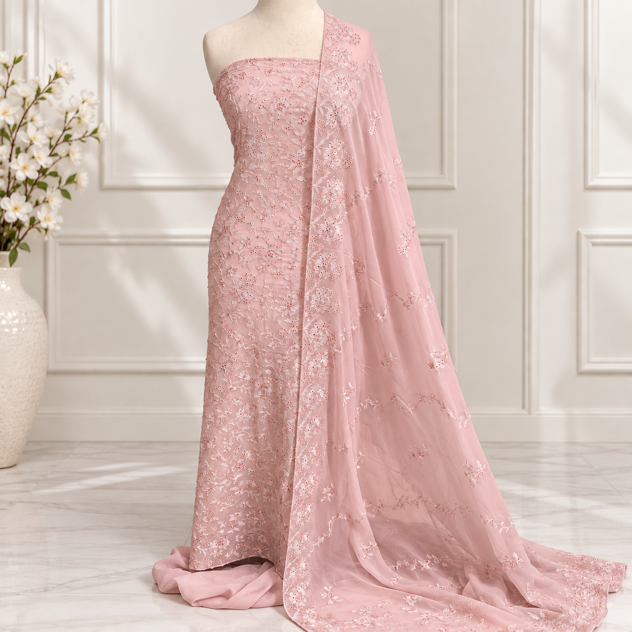 Embroidered Chiffon 2 Piece (06)